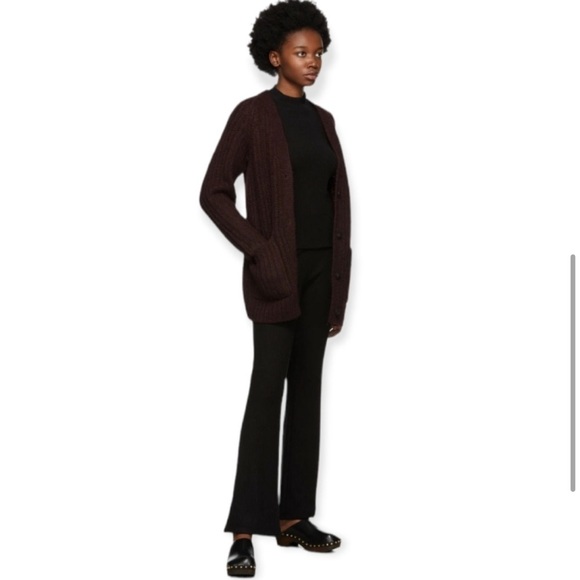 NWOT Vince Ribbed Mock Neck Sweater Black Lightweight Minimalist Neutral Large - Picture 4 of 17